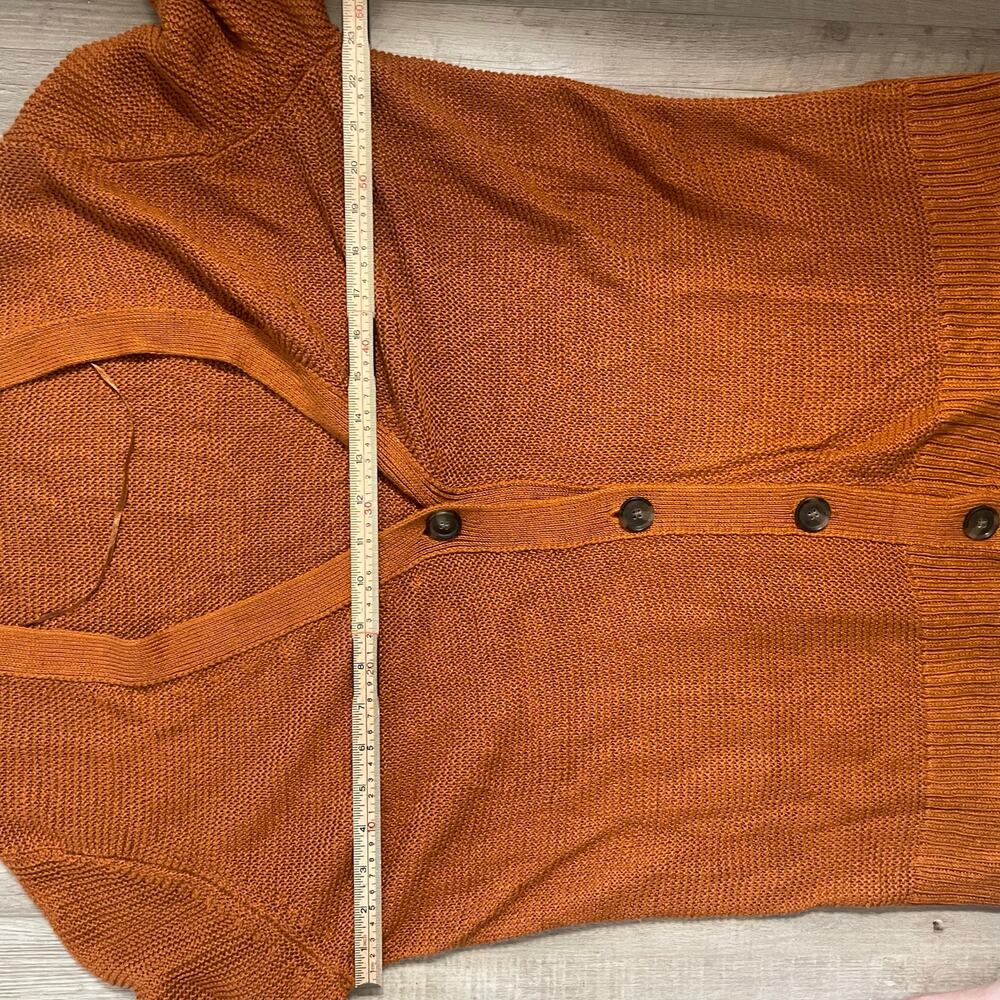Banana Republic size XL Italian Linen Cardigan Sweater Rust - Picture 10 of 13
